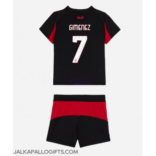 AC Milan Santiago Gimenez #7 Koti Peliasu Lasten 2025-26 Lyhythihainen (+ Lyhyet housut)